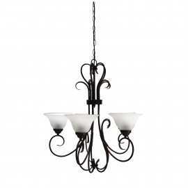 Oriel Lighting-Gaston 5LT Up Bronze Traditional Frost Pendant